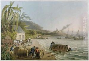 Carting and Putting Sugar Hogsheads on Board', plate X from 'Ten Views in the Island of Antigua'