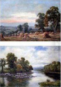 On The River Conway &amp; Harvest Field by Sidney Yates Johnson