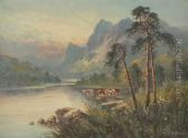 Cattle By The Loch - view 1
