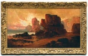 Paisaje Rocoso De Playa Con Pescadores by Sidney Yates Johnson