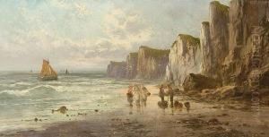 Figures And Boats In A Coastal Landscape Figures And Boats In A Coastal Landscape