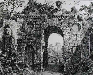 Ruins in the middle of Kew Gardens, from 'The Garden and Buildings at Kew in Surry', 1763 by Sir William Chambers