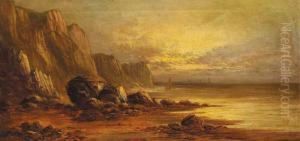 Coastal Cliffs With Boats Off-shore