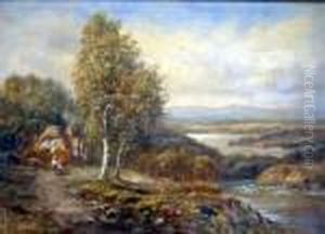 Figures In An Extensive Landscape Monogrammed