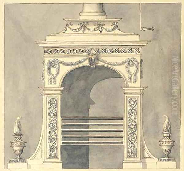 Design for a hall stove - view 1