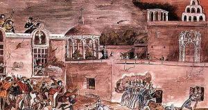 American troops under General Doniphan storm the Bishop's Palace in Monterrey, c.1846 by Private Samuel Chamberlain