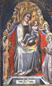 Madonna and Child Enthroned with Angels by Simone dei Crocefissi