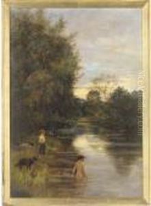 Swimming On A Summer's Evening by George Whitton Johnstone