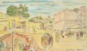 Scene Orientaliste A Alger by Antoine Edmond Joinville