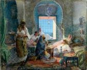 Scene De Harem by Antoine Edmond Joinville