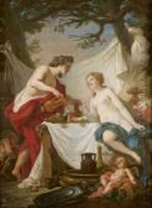 Bacchus Et Ariane by Nicolas Rene Jollain