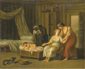 Paul Et Virginie Au Berceau by Nicolas Rene Jollain