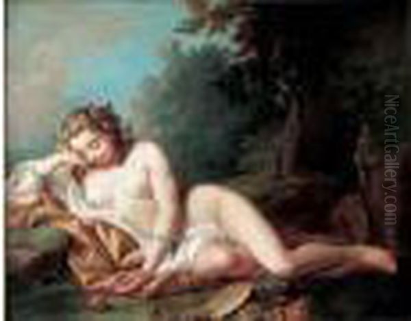 Nymphe Endormie Dans Un Paysage - view 1
