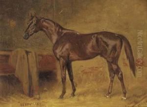A Chestnut Racehorse In A Stable