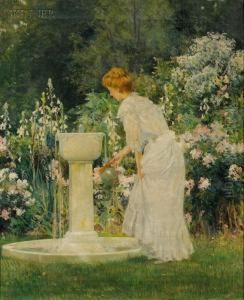 At The Garden Fountain by Francis Coates Jones