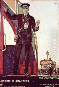 London Characters, The Conductor, Great Britain, 1919 by Edward Morant Cox