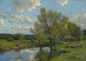 Summertime Along The Brook by Hugh Bolton Jones