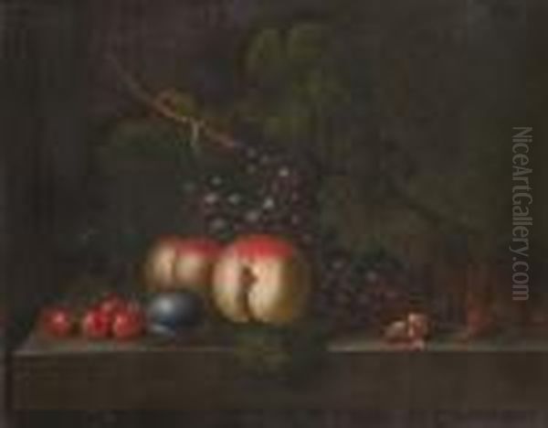 Still Life Of Fruit On A Ledge - view 1