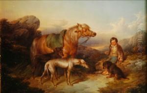 Paesaggio Con Cani, Bambino E Cavallo