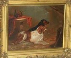 Pair Of Gun Dogs In An Interior
