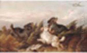 Spanielputting Up Duck; Terriers
Rabitting A Pair, Both Signed, Oil Oncanvas Each 7 X 11in by Paul Jones