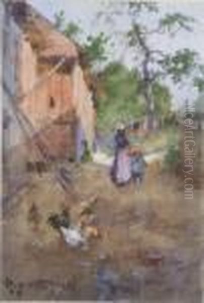 'a Farmstead In Normandy' Signed 10 X 7in - view 1
