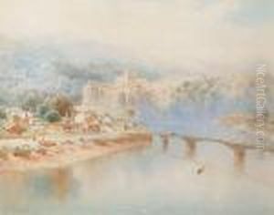 "chepstow Castle On The Wye", Bears Inscription On Mount by Reginald T. Jones
