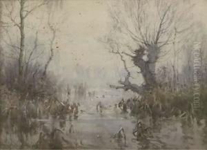Trees In A Marsh Landscape by Reginald T. Jones