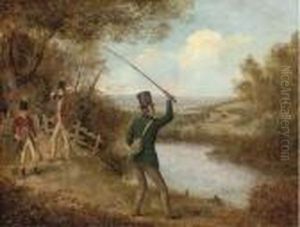 A Fly-fisherman Casting A Fly
