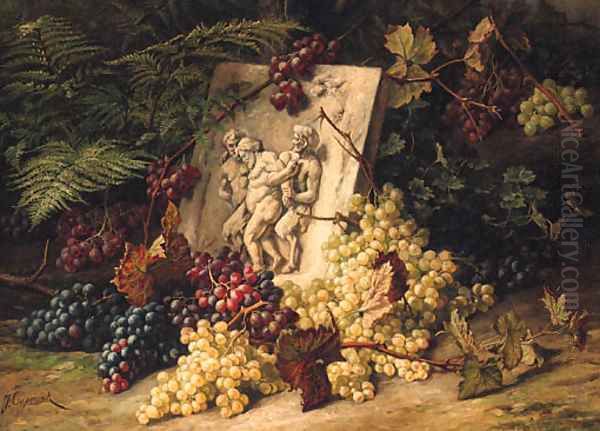 A stone Relief depicting the drunken Silenus amidst Grapes - view 1