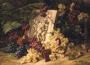 A stone Relief depicting the drunken Silenus amidst Grapes by Jean Capeinick