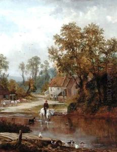 A ford on the River Arun by Sidney Clark