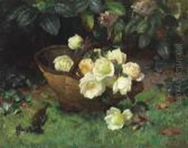 A Basket Of Yellow Roses - view 1