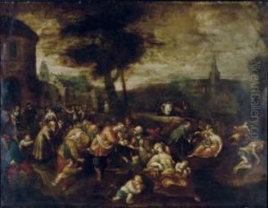 The Feeding Of The Five Thousand by Hans III Jordaens