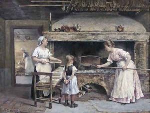 Inside a bakery
