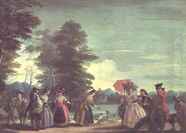 A stroll by a large and secluded lake, 1780 - view 1