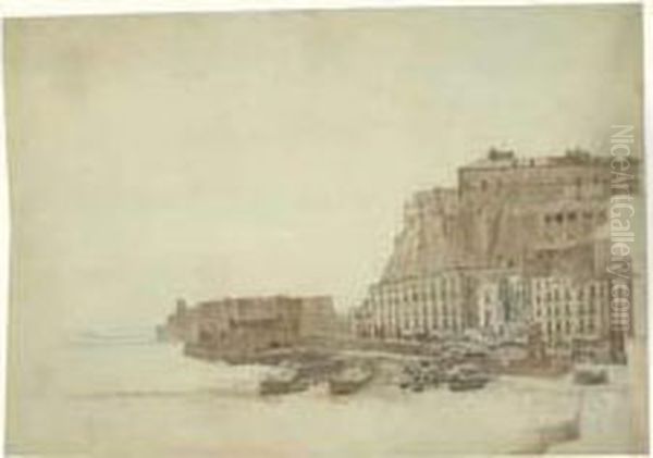 Vue Du Port De Naples Avec Le Chateau De L'oeuf - view 1