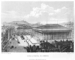 The Bourse and the Commercial Court, Paris, c.1840 by Henri Michel Antoine Chapu