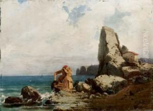 Scoglio Di Napoli, Il Bacio Della Partenza - 1870 by Carlo Jotti