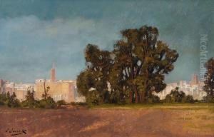 Lecapitole Vu Du Mont Palatin, Rome by Leon Joubert