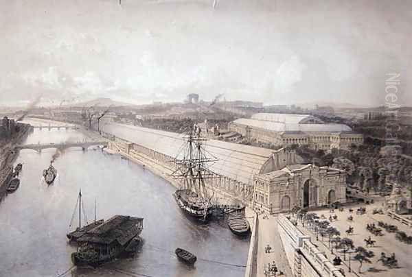 General View of the Palais de l'Industrie constructed for the Paris Exhibition of 1855 - view 1