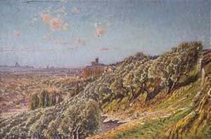 Chateau Medieval Dominant La Plaine by Leon Joubert