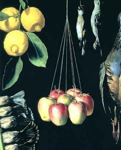 Still life with dead birds, fruit and vegetables, detail, 1602 by Juan Sanchez Cotan