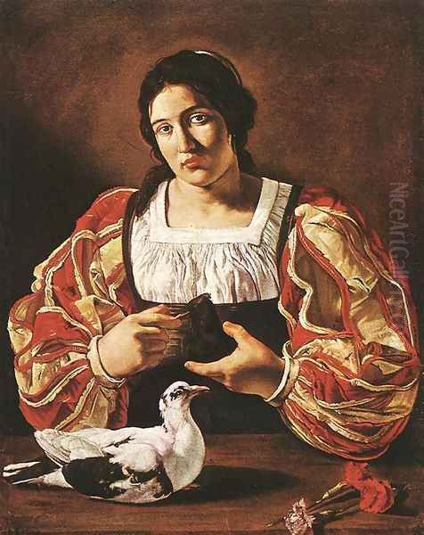 Woman with a Dove 1610s - view 1