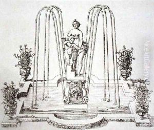 Fountain design from 'The Gardens of Wilton', c.1645 (3) by Isaac de Caus