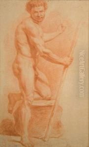 Academie D'homme Nu Au Baton by Jean-baptiste Jouvenet