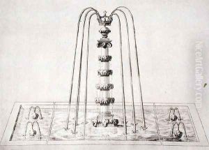 Fountain design from 'The Gardens of Wilton', c.1645 by Isaac de Caus