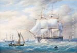 H.m.s.britannia, 120 Guns by George William Joy