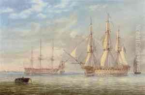 Royal Naval Warships Lying In Spithead