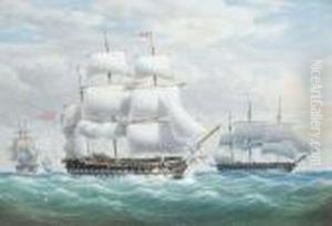 A Squadron Of The Red At Sea